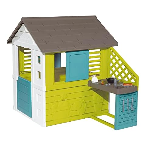 Smoby - Pretty Haus - Spielhaus für Kinder für drinnen und draußen, mit Küche und Küchenspielzeug (17 teilig), Gartenhaus für Jungen und Mädchen ab 2 Jahren Cover