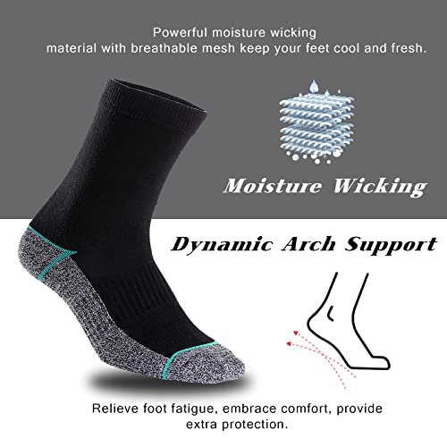 Kodal Copper Infused Crew Socks Business Athletic Moisture Wicking Odor Free Comfortable for All Day Wear (4/5 Pairs)4