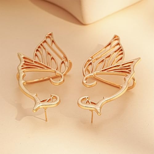 Volare Elf Ear Cuffs for Women Fairy Earrings Hollowed Butterfly Clip on Cartilage Earrings Elven Cuffs Cosplay Costume Jewelry for Women4