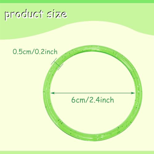 PENTA ANGEL 80s Glitter Bangle Bracelets 8Pcs Retro Neon 90s Costume Party Wrist Band Play Bracelets Plastic Ring for Women Men2