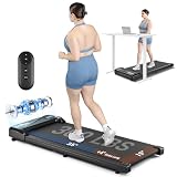 THERUN Walking Pad with Longer Running Belt, 2.5HP Portable Mini Treadmills for Home/Office, Walking Jogging Machine with 300 lbs Weight Capacity Remote Control LED Display