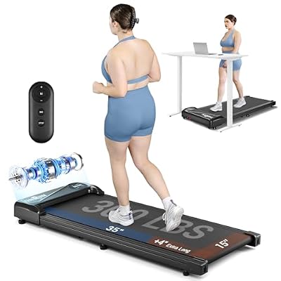 THERUN Walking Pad with Longer Running Belt, 2.5HP Portable Mini Treadmills for Home/Office, Walking Jogging Machine with 300 lbs Weight Capacity Remote Control LED Display