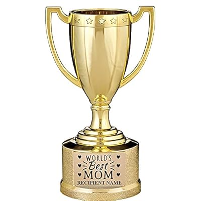 Crown Awards World's Greatest Mom Trophy, 5 1/2 Gold Cup Best Mom Mothers Day Trophy Gift Prime