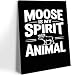 Framed Canvas Wall Art Ready to Hang Decor for Home Wall Decoration Moose Spirit Animal Typography Minimalist Modern Rustic Art 16x24in