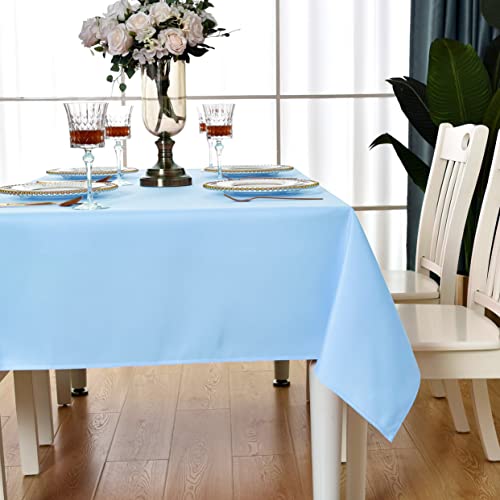 KAIPHO Baby Blue Rectangle Tablecloth Waterproof Stain Resistant Wrinkle Free Table Cloth 210GSM Polyester Wipeable Table Cover for Party, Banquet, Indoor and Outdoor-Rectangular/Oblong, 60 x 84 inch by KAIPHO - Image 5