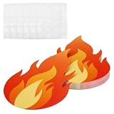60 Flammen Ausschnitte mit 120 Klebepunkten, Papierflammen-Ausschnitte