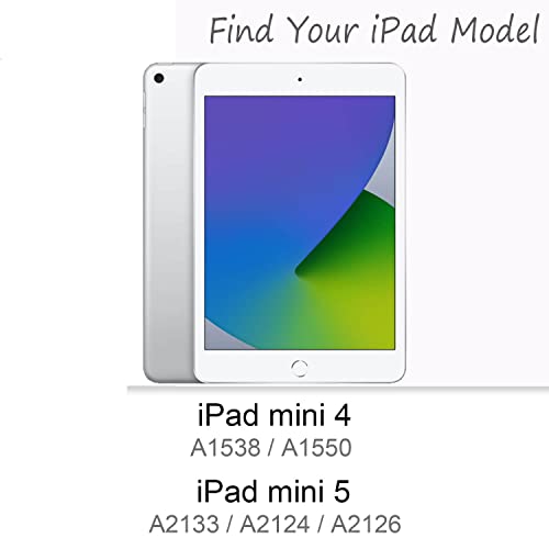 Ipad Mini 5 Case, Ipad Mini 4 Case, Feams Pu Leather Shockproof Shell Stand Smart Cover With Auto Wake/Sleep For Ipad Mini 5Th Gen 2019/Ipad Mini 4 2015 7.9 Inch Tablet, Plum Blossom #TOP1