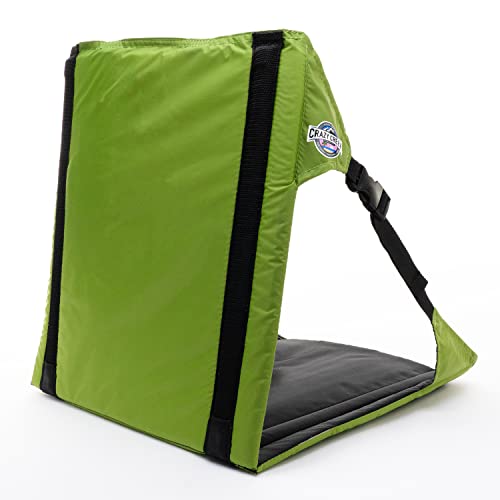 Crazy Creek The Chair For Camping, Backpacking & More, High Density Foam Cushion, 250 Lbs Weight Capacity, Adjustable Straps, Water-Resistant, Leaf Green/Black #TOP1