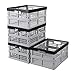 Buyitt Juego de 4 cajas plegables, cajas de almacenaje, pila de cestas plegables, 15 L