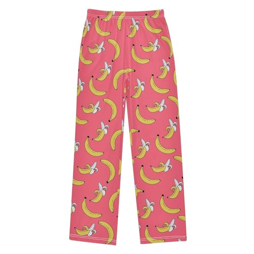 Boys' Pants Big Banana Pink Long Bottoms Jogger Pants Elastic Waist Trousers with Pockets S-XL