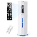 Yutogen 加湿器 大容量 超音波式 タワー型 9L 【最長60H連続運転・AI知能恒湿・5重除菌】 省エネ 空気浄化 アロマ対応 最大加湿量350ml/h 上から給水 大型 加湿機 お手入れ簡単 1～24時間切タイマー 静音 ミスト量3段階調節 恒湿機能 乾燥対策 UV除菌 チャイルドロック機能 事務所/病院/美容院/家庭用 水漏れ防止 空焚き防止 リモコン付き