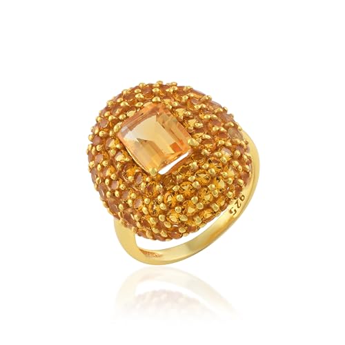 Bague citrine et argent 925 rhodié, le cadeau mémorable pour célébrer une femme d'exception