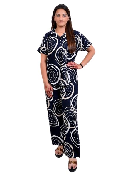 Printed Co-Ord Set for Women | Soft & Lightweight Casual Wear | Stylish Abstract Print Shirt and Trouser Set | Travel & Daily Outings-image-36