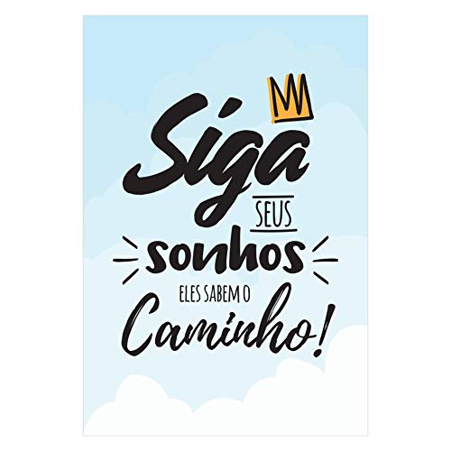 Placa Decorativa MDF Infantil Frase Siga Seus Sonhos