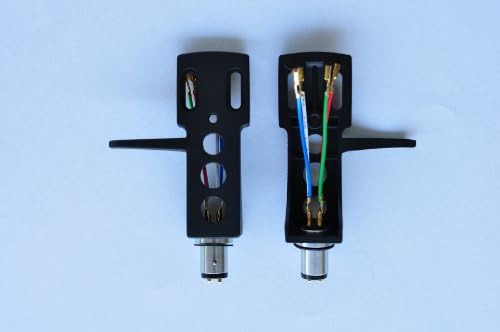 Turntable Headshell fits Technics Numark Vestax Includes Gold Leads Wires Black
