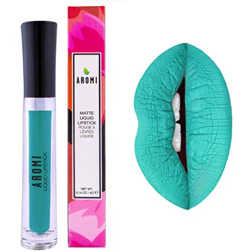 Matte Liquid Lipstick | Aqua Lip Color, Best Matte Lipstick, Vegan & Cruelty-free, Teal, Blue Green | Aromi (Sea Foam)