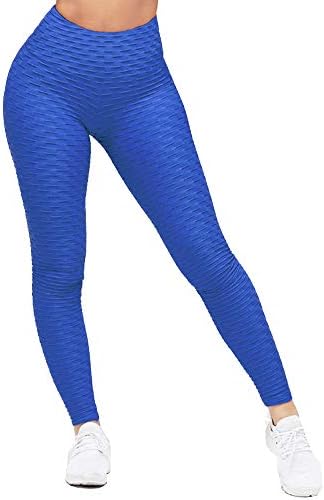K BAO Women Fashion Yoga Pants Scrunch Booty Sexy Elastic Fitness Workout Gym High Waist Athletic Sport Capri Leggings (M, Deep Blue)