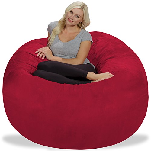 Chill Sack Bean Bag Chair: Giant 5' Memory Foam Furniture Bean Bag - Big Sofa With Soft Micro Fiber Cover - Cinnabar #TOP4