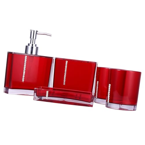 Accesorios de Baño Acrílico, Estilo de Lujo 5 Piezas/Set Resistente a los Arañazos Ideal para el Baño Principal, Suministros para el Hogar