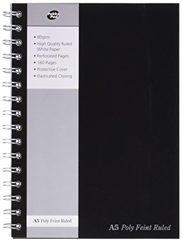 Pukka Pads A5 Ruled Feint Poly Jotta Notebook - Black (160 Pages) Pack of 3