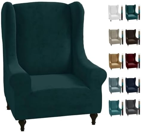 CHELZEN Elastic Armchair Cover with Ears Velvet Sofa Cover Headre...