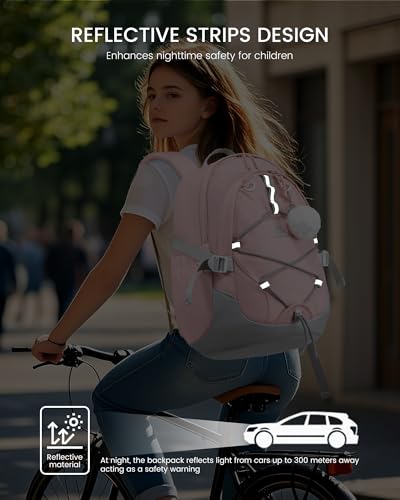 LOVEVOOK Schulrucksack Teenager Mädchen, Schulranzen 5 Klasse, Rucksack Kinder mit Brustgurt, Schultasche Damen leicht, School Bag Kinderrucksack ab 8 Jahre für Kindergarten Schule Uni Freizeit