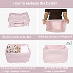 XUANGUO Woven Cotton Rope Storage Baskets 15x10x9.3" 3 Pack Light Pink - Image 7