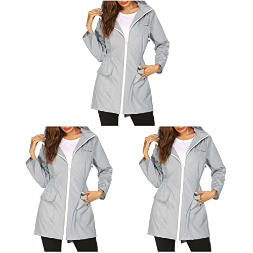 PRETYZOOM 3 peças de capa de chuva feminina leve à prova d'água, ultrafina, para montanhismo, casac