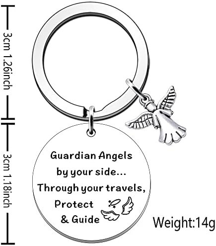 SDOFY Drive Safe Keyring Travel Keyring Travelers Gifts Guardian Angels by Your Side Keyring Gifts for Sailors