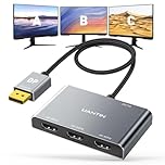 UANTIN DisplayPort to HDMI Splitter for 3 Monitors Extended Display Adapter 4K@60Hz 1 DP in 3 HDMI Out MST Hub for Multiple Monitor Display Port Compatible with NVIDIA/AMD Graphic Card