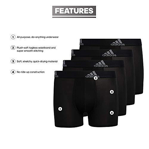 Adidas 979413 Boys' Athletic Fit Microfiber Boxer Brief Underwear (4-Pack) All Day Sport Comfort thumb #1