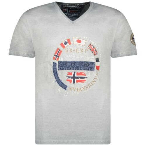 Geographical Norway Jarico Men Camisetas, Gris, S para Hombre