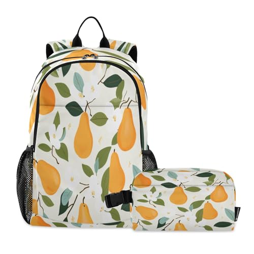Sac à dos orange en forme de poire ergonomique avec sa boîte assortie