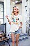 67 Shirt for Women I Survived 67 Days of School Shirts Last Day of School Teacher Shirt Six Seven School Clothes White