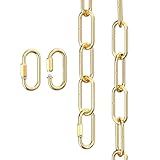 garini 3 Feet Gold Light Fixture Chain, Metal Pendant Chandelier Chain, with 2 Peice Detachable Link