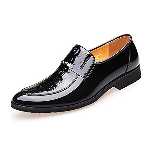 Men's Business Leather Shoes,Banquet Wedding Prom Dress Shoes British Work Office Formal Shoes,Black- 44/UK 9.5/US 10