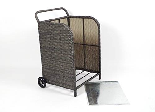 Kaminholzwagen Kobolo Transportwagen aus Polyrattan grau