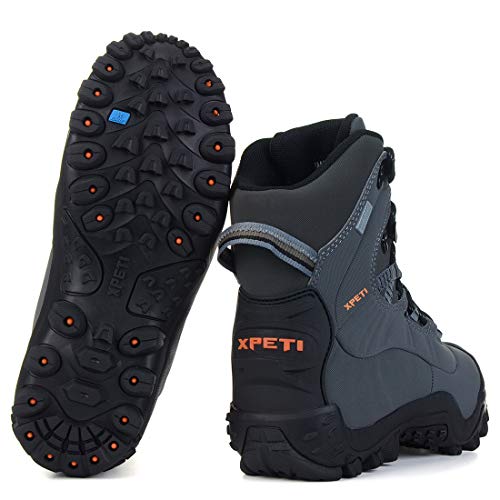 XPETI Men’s Thermator Mid-Rise Waterproof Lightweight Hiking Boot Insulated Non-Slip Grey 7