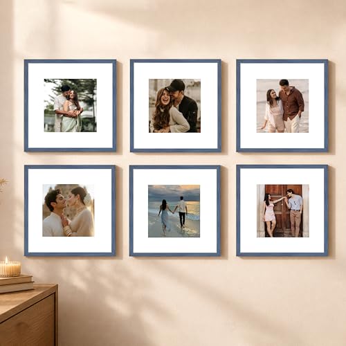 Image of Art Street Premium Photo Frame for living room, Classic Aesthetic Design Photo Frames for Photograph, Art Work, Kids Room Set of 6 (8x8 Inch, Blue)