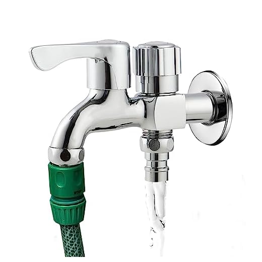 MAGIC SELECT Grifo de Doble Salida para Lavadora y Lavavajillas. Grifo con dos Caños ¾”. Grifo de Metal de Doble Válvula con Adaptadores.