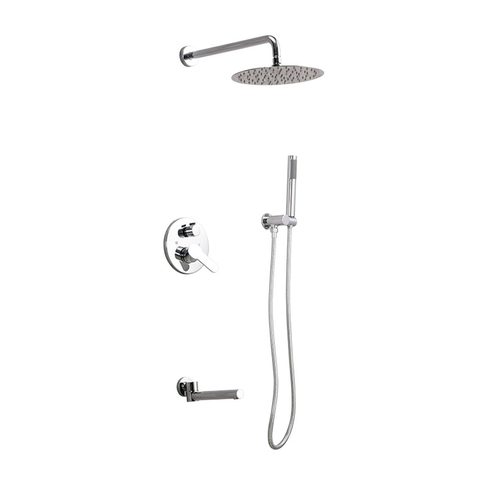 Kit de douche avec soupape et pomme de douche encastrée pour rénovation