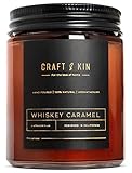 Scented Candles for Men | Premium Whiskey Caramel Scented Candle | All-Natural Whiskey Candle Soy Candles, Rustic Home Decor Scented Candles | Non-Toxic, Ultra Clean Burn Aromatherapy Amber Jar Candle