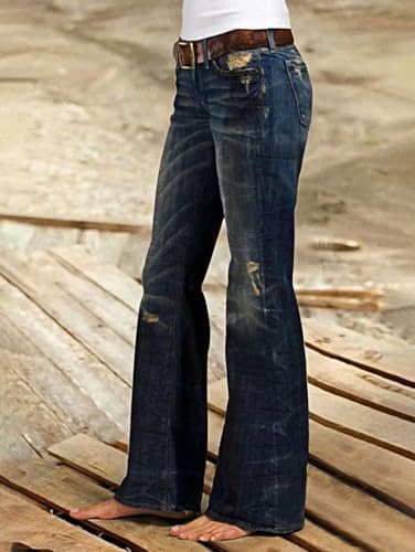 Flamingals Low Waist Boot Cut Jeans for Women Trendy Tummy Control Jeans Stretch Flare Leg Jeans3