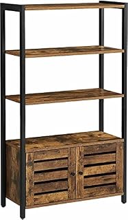 CruiseTech 3 Tier Wooden Steel Industrial Style Book Shelf Cabinet Case Display Rack Unit 2, 70 x 30 x 121.5