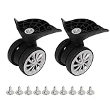 1 Pair Luggage Suitcase Wheels, Luggage Wheels Replacement Travel Suitcase Caster Wheels 360° Swivel, Trunk Luggage Wheel Spare Part Replacement for Luggage Suitcase Trolley, Mute Double Row Wheels