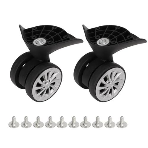 1 Pair Luggage Suitcase Wheels, Luggage Wheels Replacement Travel Suitcase Caster Wheels 360° Swivel, Trunk Luggage Wheel Spare Part Replacement for Luggage Suitcase Trolley, Mute Double Row Wheels