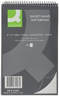 Q-Connect Feint Ruled Shorthand Notebook 80 Pages, 200 x 125 mm, Pack of 20