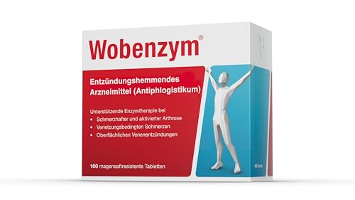Wobenzym | Entzündungshemmendes Arzneimittel mit Enzym-Komplex | Bromelain, Trypsin und Rutin | Aktiviert die Selbstheilungskräfte & unterstützt den Körper bei der Abwehr von Entzündungen (100 Stück) Wobenzym | Entzündungshemmendes Arzneimittel mit Enzym-Komplex | Bromelain, Trypsin und Rutin | Aktiviert die Selbstheilungskräfte & unterstützt den Körper bei der Abwehr von Entzündungen (100 Stück)