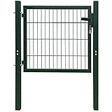 vidaxl cancello pedonale per recinzione giardino in acciaio verde 105x150cm