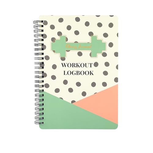 1Pcs Workout Log Book Fitness Planner A5 - Gym Journal for Bodybuilding & Weight Loss - Spiral Exercise Notebook for Women & Men - Daily Training Tracker Green